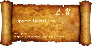 Lupsor Urzulina névjegykártya